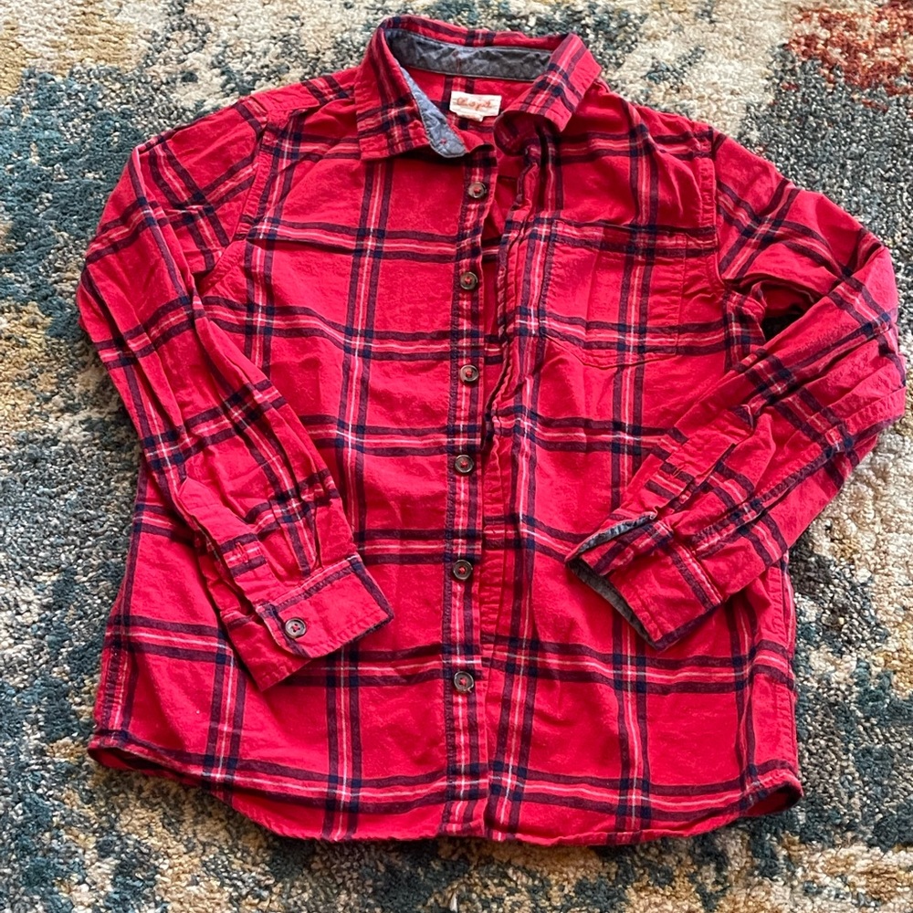 Cat&Jack red flannel boys shirt size M 8/10